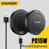Essager Magnetic Wireless Charger 15W With Cable For iPhone 14 13 12 Pro Max Fast Wireless Charging For Samsung Xiaomi Earphones