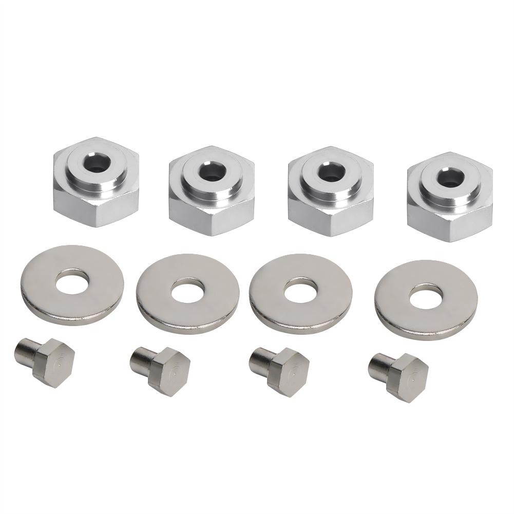 4pcs Aluminum Alloy 12mm Turn To 17mm Wheel Hex Adapter for 1/10 RC Car (Red)
