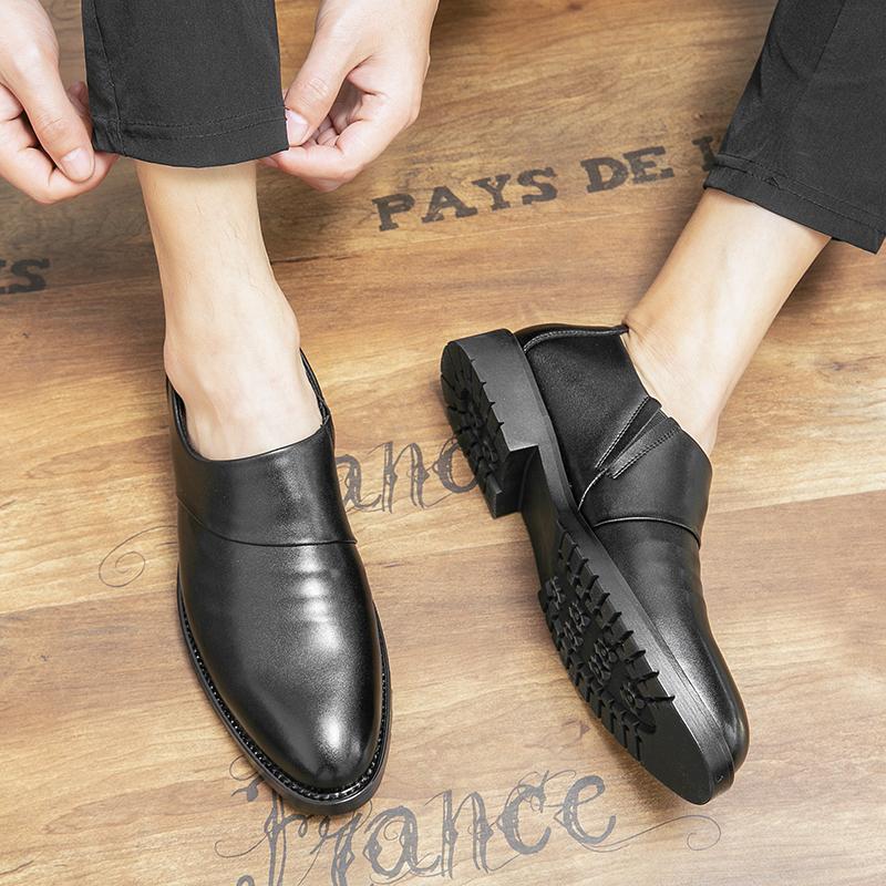 Модные мужские кожаные туфли с острым носком Модные мужские кожаные туфли в стиле минимализма для свадьбы, вечеринки, офиса, отдыха на природе, деловые мужские туфли из кожи