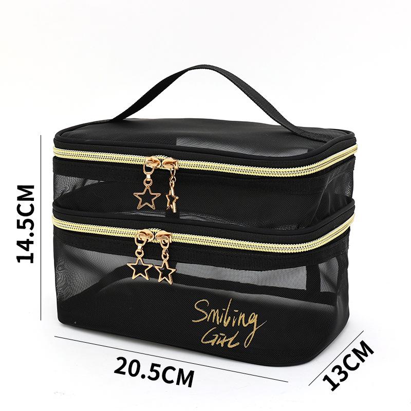 2026Large-Capacity Mesh Cosmetic Toiletry Bag Travel-Friendly Portable Handheld Storage Pouch Logo Customization Available Model