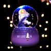 Cute Glowing Eight-tone Music Box Cherry Blossom Tree Rotating Crystal Ball Desk Decoration Gift Pink Bunny