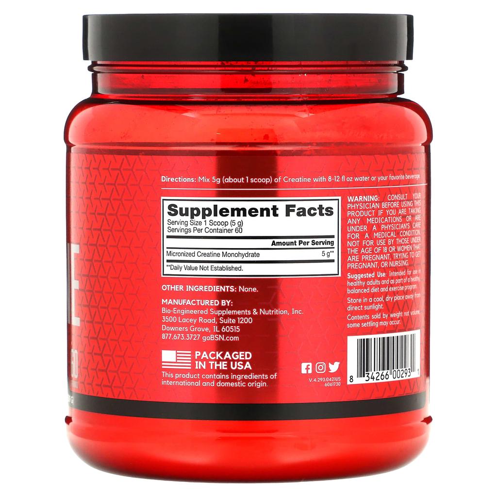 Creatine, Unflavored, 309g (10.9oz)