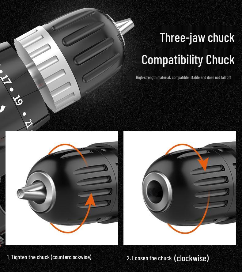 Rechargeable Brushless Cordless Drill & Impact Wrench: Multifunctional Lithium Battery Electric Screwdriver