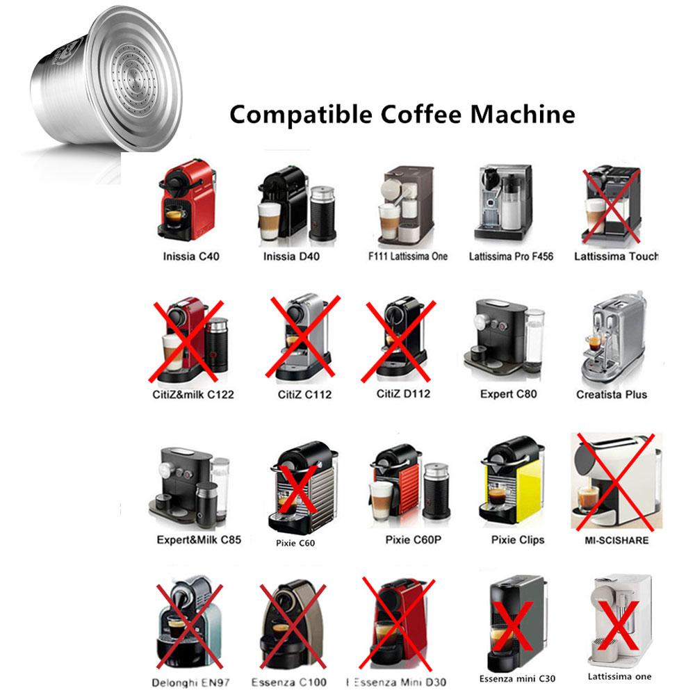 Совместимый с Nespresso Многоразовый Кофейный Фильтр из Нержавеющей Стали, Многоразовая Кофейная Капсула с Темпером, Одноразовый Бумажный Фильтр
