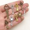 3-Color DIY Alloy Retro Key Jewelry Pendants