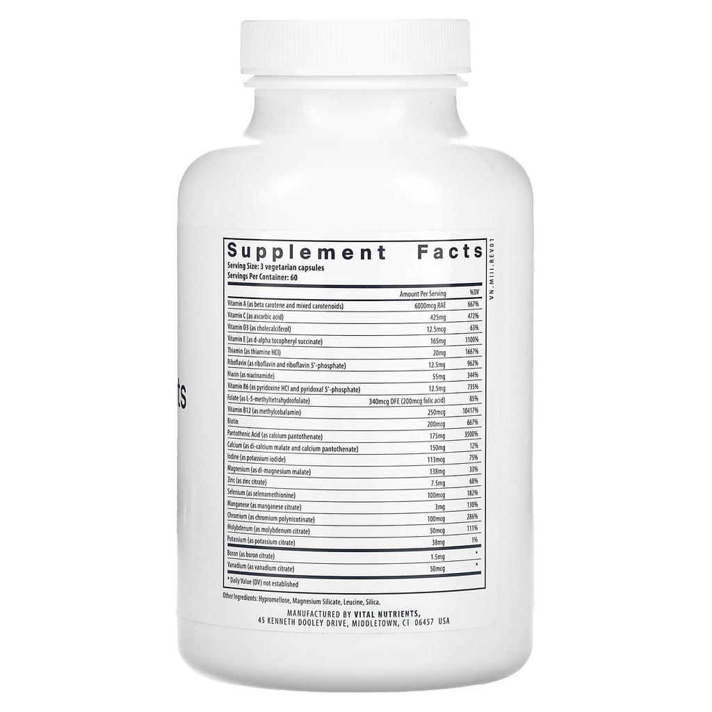 Comprehensive Nutrient Citrate/Malate (Copper Free and Iron Free), 180 Veggie Caps