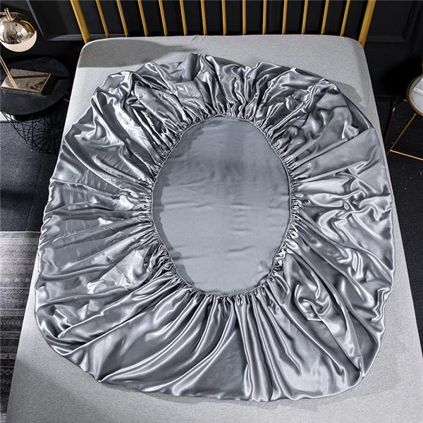 2026Сатиновая шелковая простыня на резинке однотонная простыня эластичная лента наматрасник простыни покрывало для кровати размер квин кинг