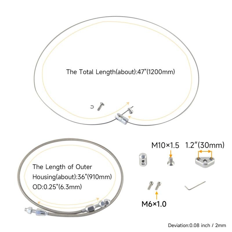 36'' Throttle Cable For Chevy Chevrolet LS1 Swap Conversion Stainless 4.8L 5.3L 6.0L 5.7L Engine 1999-2007 Silver