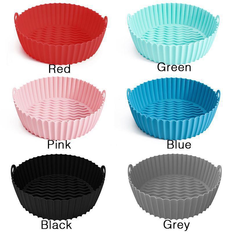 Air Fryer Silicone Pad Microwave Baking Tray Pizza Grill Pan Silicone Mat Reusable Air Fryer Liner Pot Airfryer Accessories
