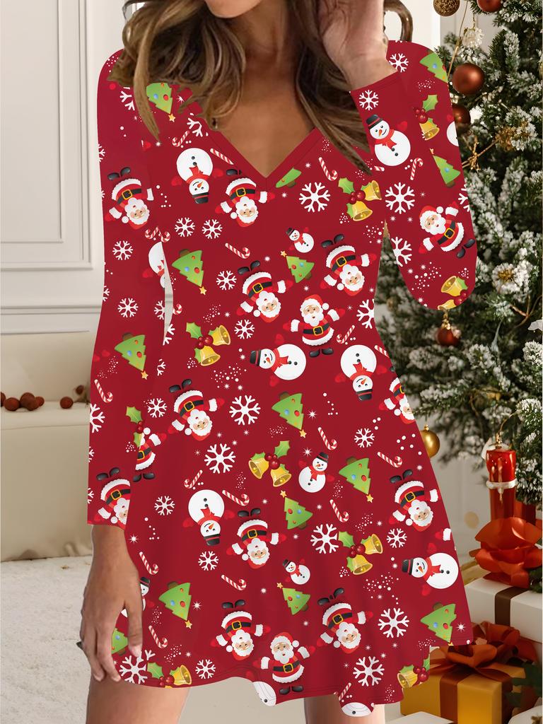 3D Printed Dress Exclusive Trendy Item for Women In Autumn & Winter Christmas Edition