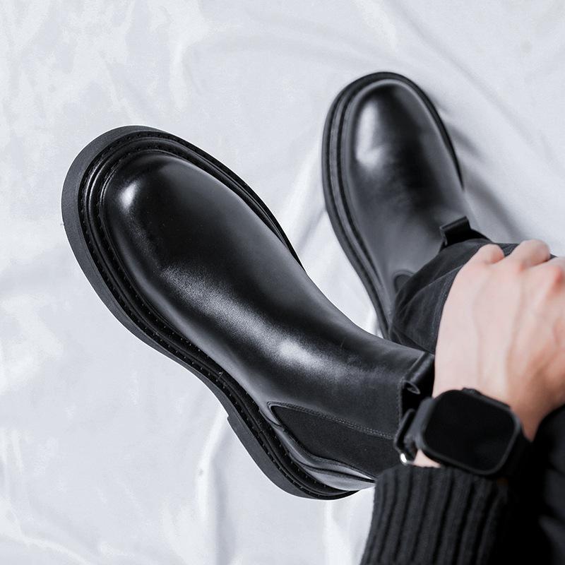 Ботинки Челси мужские британские летние новые высокие кожаные туфли красивые локомотивные ботинки Martin 59331-R