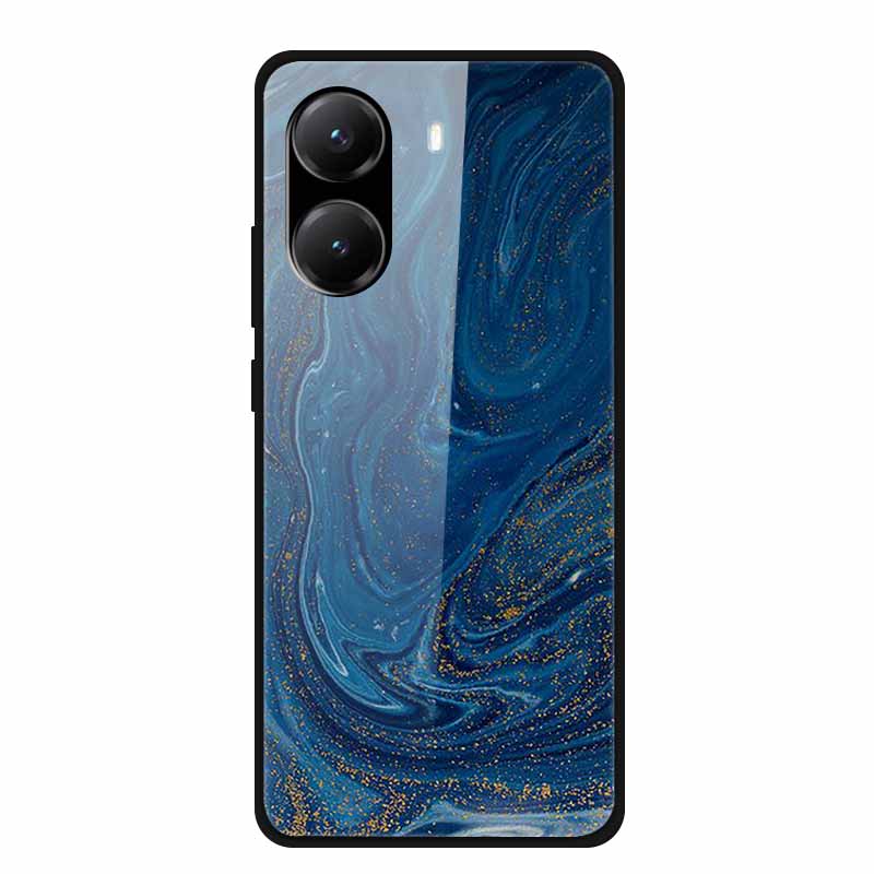 Закаленное Стекло Чехол для Poco X7 Pro Задняя Крышка ПК Жесткие Ударопрочные Чехлы для Xiaomi PocoX7 Pro Funda Мраморная Текстура Модный Coque