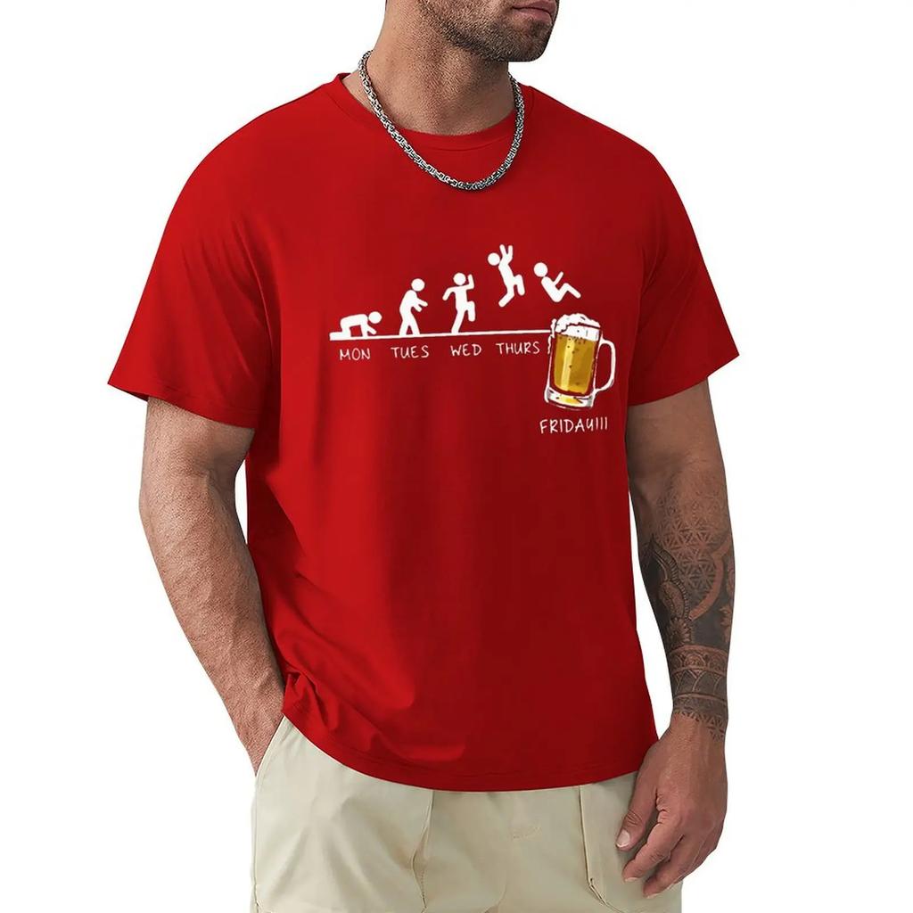 Футболка Friday Beer Drinking Men T Shirt Time Schedule Funny Monday TuesdayThursday Digital Print Cotton T Shirt