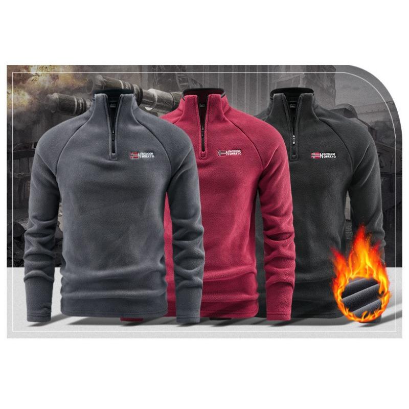 Men S Fleece Long Sleeve Pullover Sweatshirt Jacket