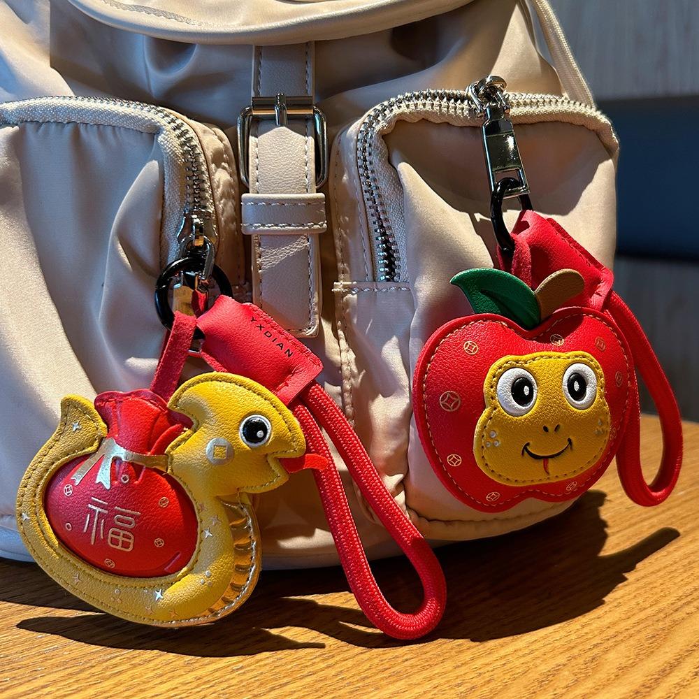 Hanging New Year Keychain Leather Spring Festival Pendant Cartoon Snake Pendant Men