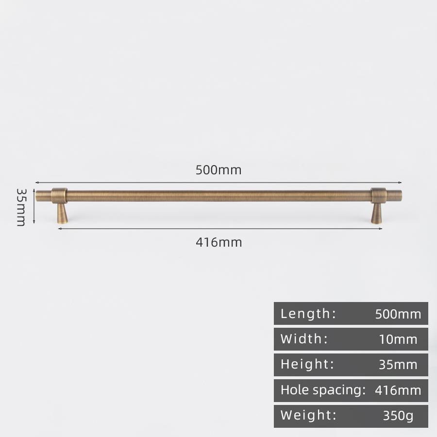 Solid Brass Brushed Antique Brass Bronze 500mm Pull Drawer Knobs T Bar Kitchen Cabinet Handle