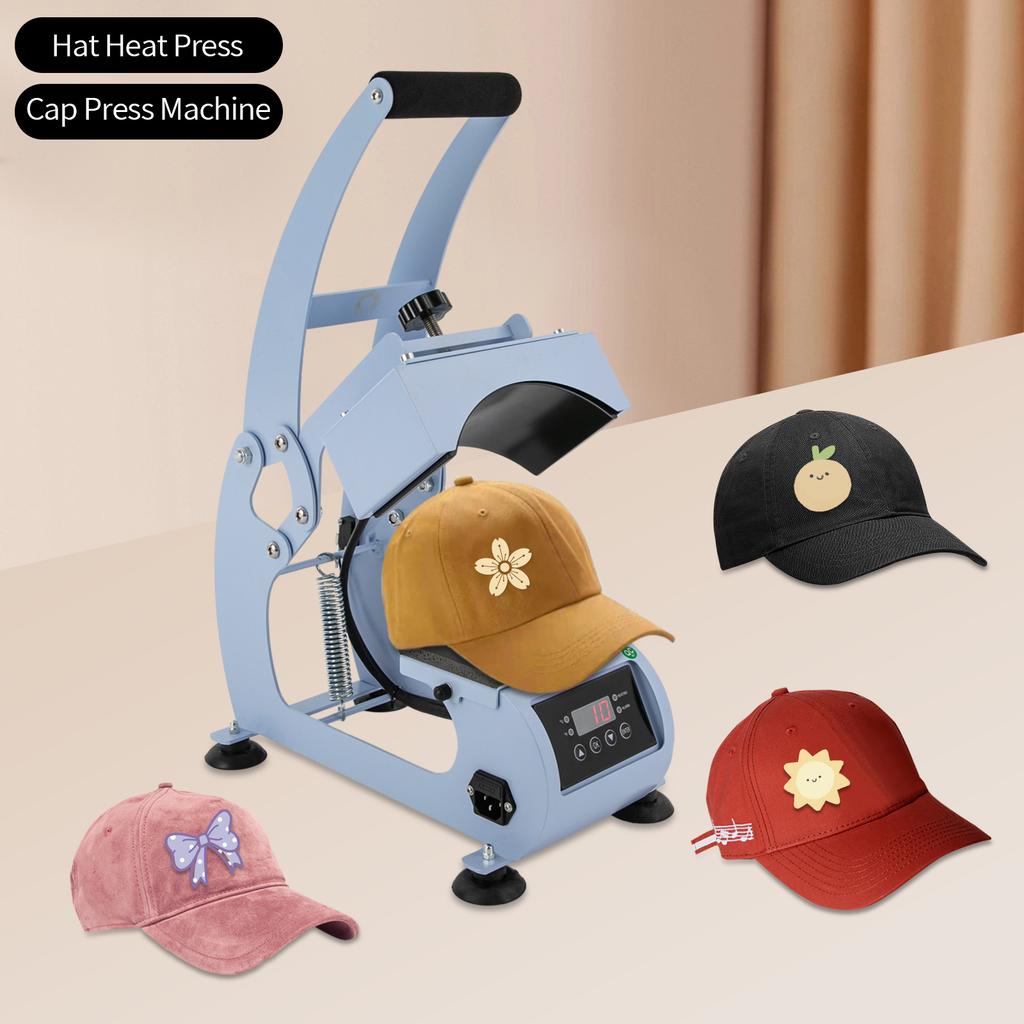 Синий Утюг, Алюминий, Губка, Пресс-машина, Пресс для бейсболок с таймером и контролем температуры, Машина для термопереноса на бейсболки 2-в-1