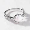 Новые корейские модные женские кольца на палец с круглым имитацией опала, нежное стильное женское кольцо для вечеринки, эффектные ювелирные изделия