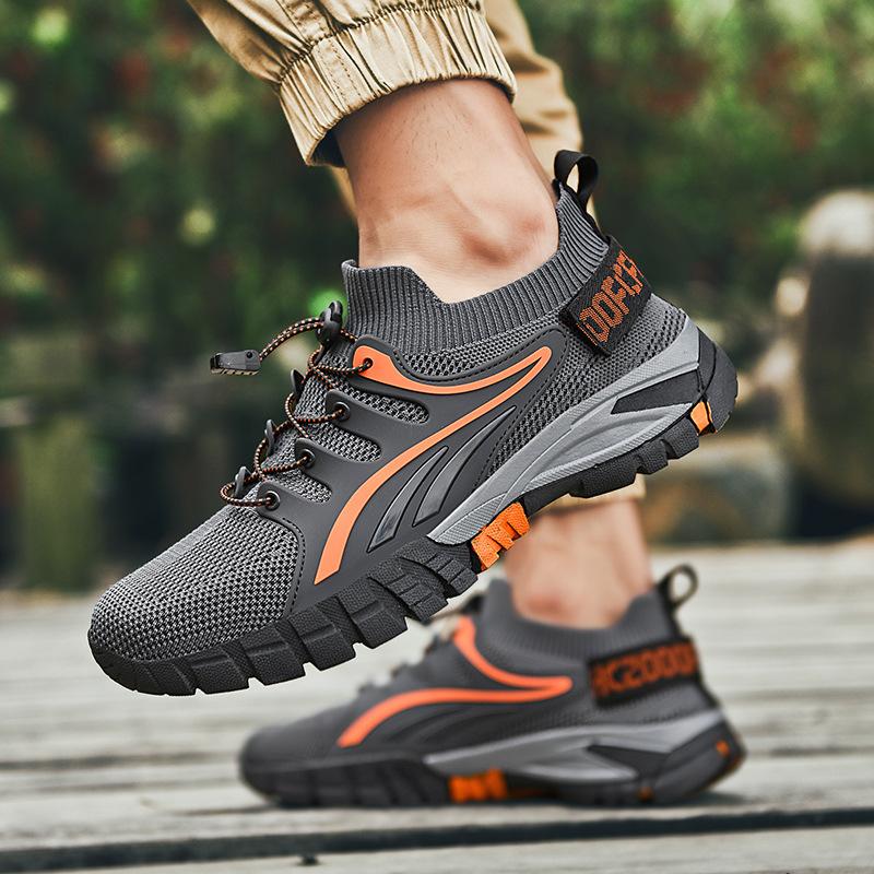 Осень Amazon новые мужские сетчатые дышащие походные ботинки для улицы большого размера нескользящие походные мужские ботинки в наличии