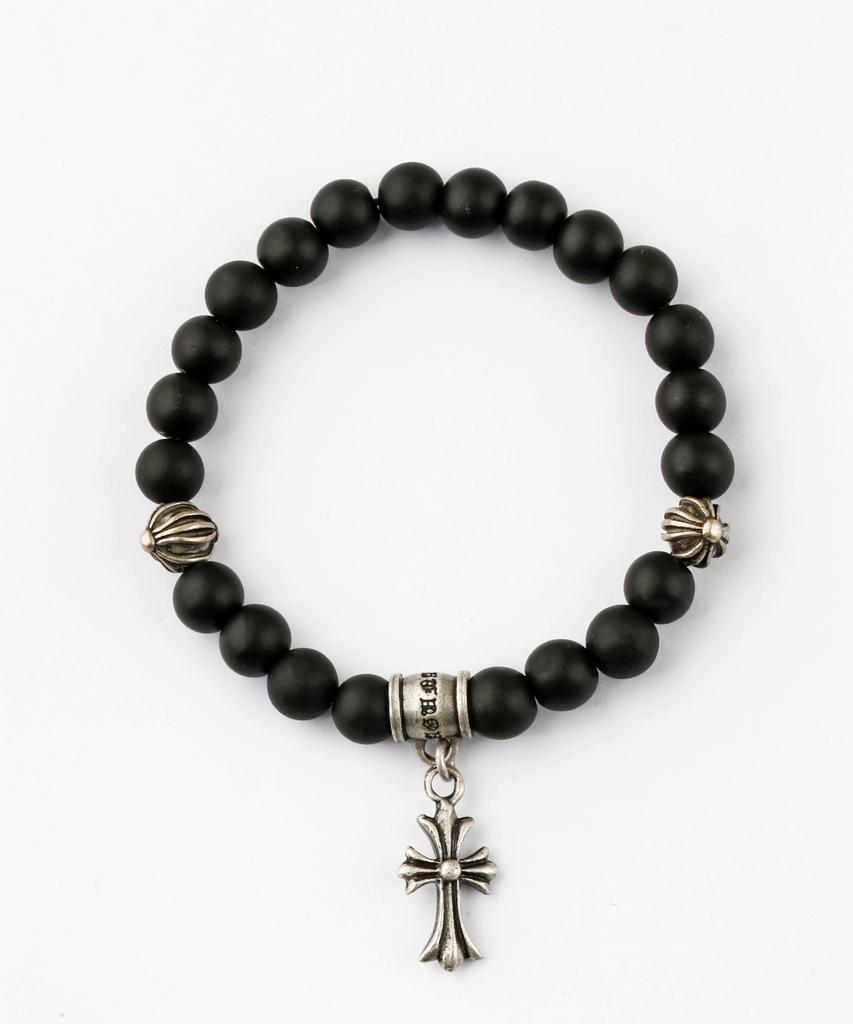 Браслет Shoveoff Cross Black с драгоценным камнем Оникс Матовый C24Svb-1015