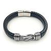 Stainless Steel Retro Jewelry, Titanium Steel Men'S Leather Rope Bracelet, Zipper Bracelet.