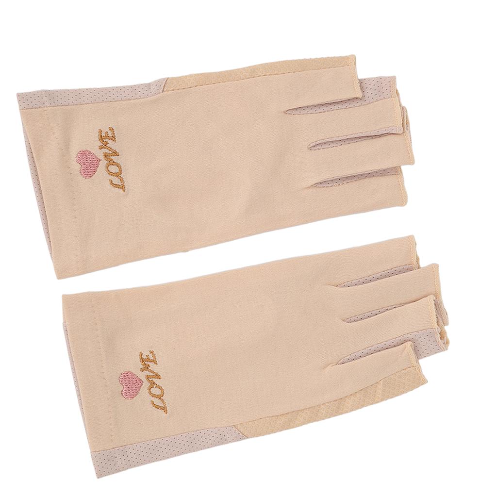 Manicure Gloves UV Protection Stretchy Breathable Fingerless Fiber Cotton Nail Lamp Gloves for Home