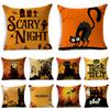 Horror Halloween Night Witch Print Pattern Cushion Cover Home Living Room Sofa Decoration Pillow Cover