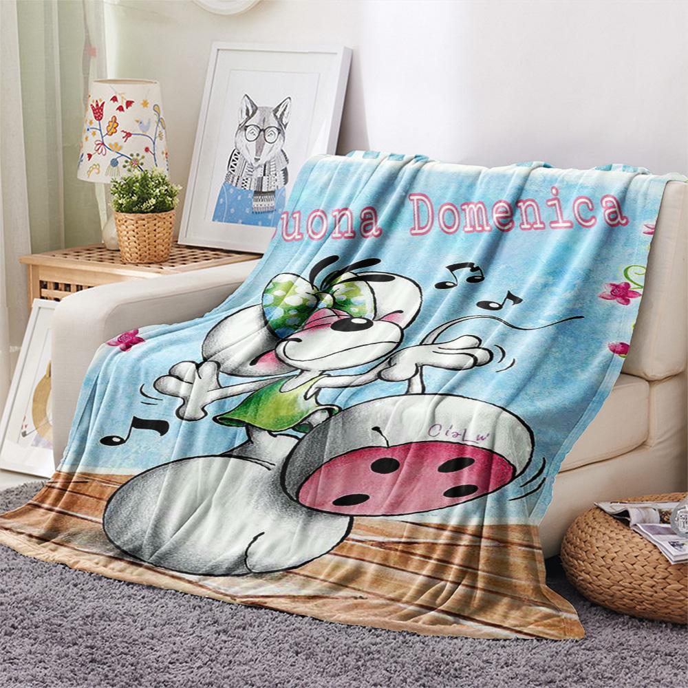 1PC Diddl Patterned Flannel Blanket Suitable For All Seasons for Home Decor Warmth and Comfort Gifts Holiday Present