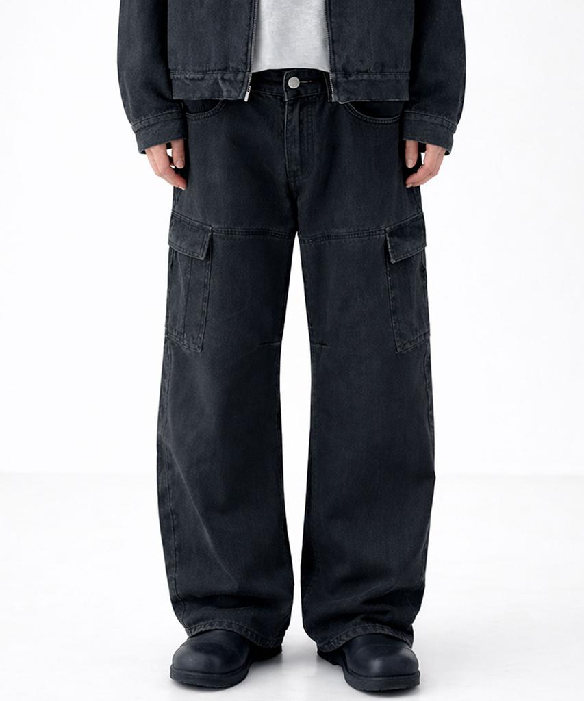 ZPLISH Джинсовые брюки-карго из камвольной ткани Черные