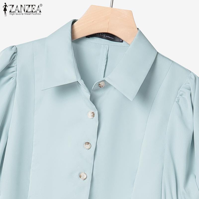 ZANZEA Women Short Sleeve Blouse and Wide Leg Pants Casual Two Piece Suit Sets