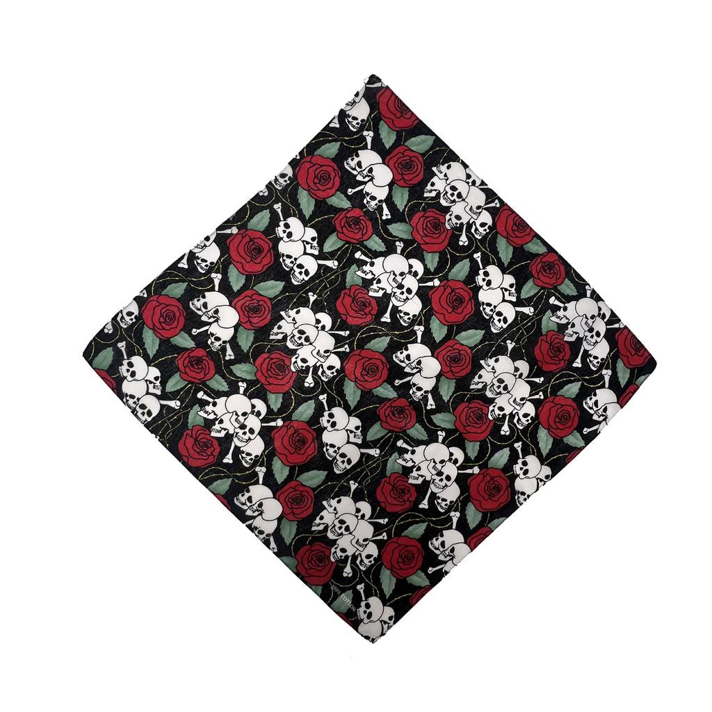 Skull Neckerchief for Women Men Fashion Print Headwrap Turban Scarf Bandannas for Festival Holiday Party Wear