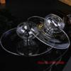 18cm Transparent Flying Saucer Plate Dry Ice Japanese Dishes Diet Plate Dessert Plates Sushi Plates Catering Fruits Salad Bowl