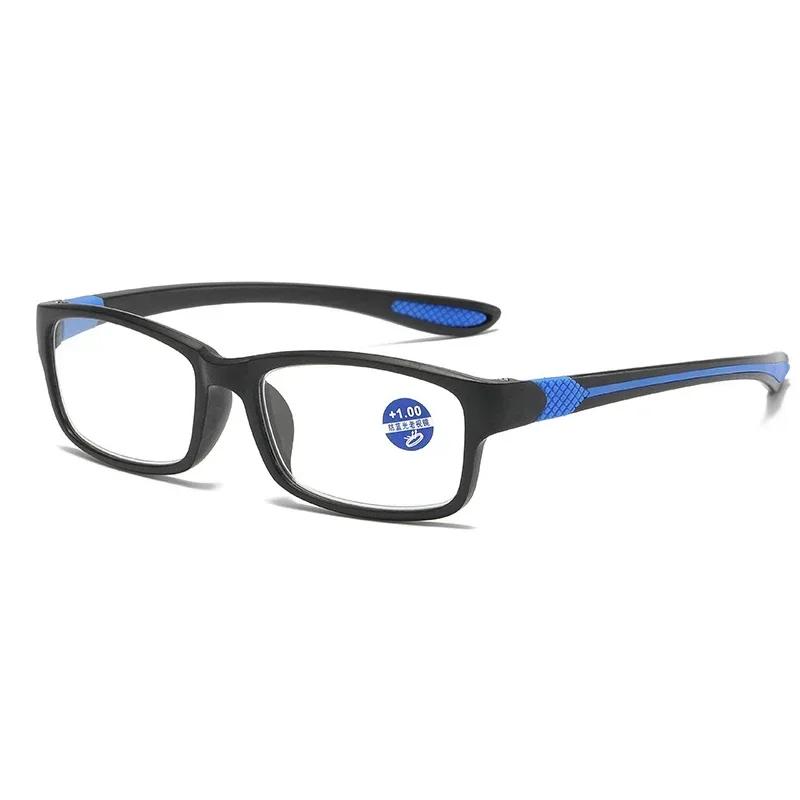 Модные мужские спортивные очки для чтения унисекс винтажные сверхлегкие очки TR90 для гиперметропии женские ретро квадратные очки HD для пресбиопии