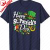 Happy St Patricks Day Shamrock Irish Men Women Crewneck T-Shirt Regular Short Sleeve Fashion Casual Style Adult Streetwear