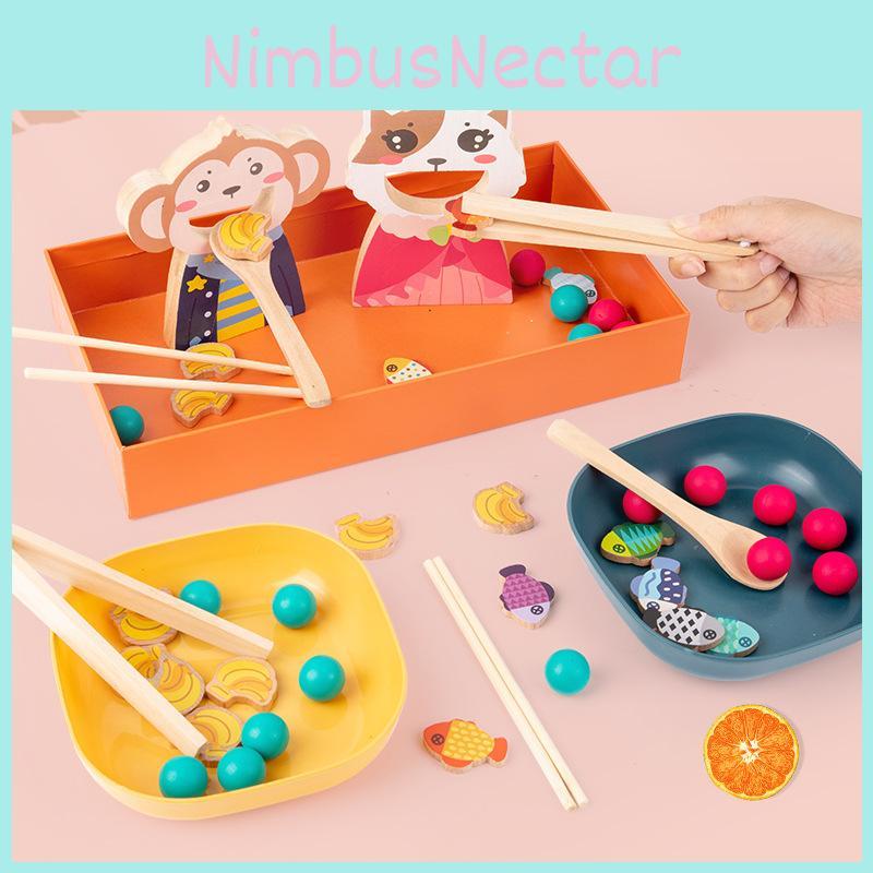 Кормление Дошкольная Игра Игрушка из Деревянного Материала Когнитивные Навыки Взаимодействие