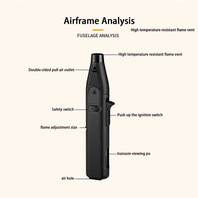 Мощная газовая зажигалка с реактивным пламенем 1300 градусов Цельсия для бутана зажигания кухни барбекю многоразового использования