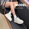 Виноградная мать осень новые классические круглый носок толстая подошва увеличивающие рост шнуровка маленькие белые туфли стиль колледжа универсальные кеды женские