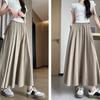 Ice Silk High-Waist A-Line Maxi Umbrella Skirt for Women - Summer Drape Flowy Full Flared Half Skirt