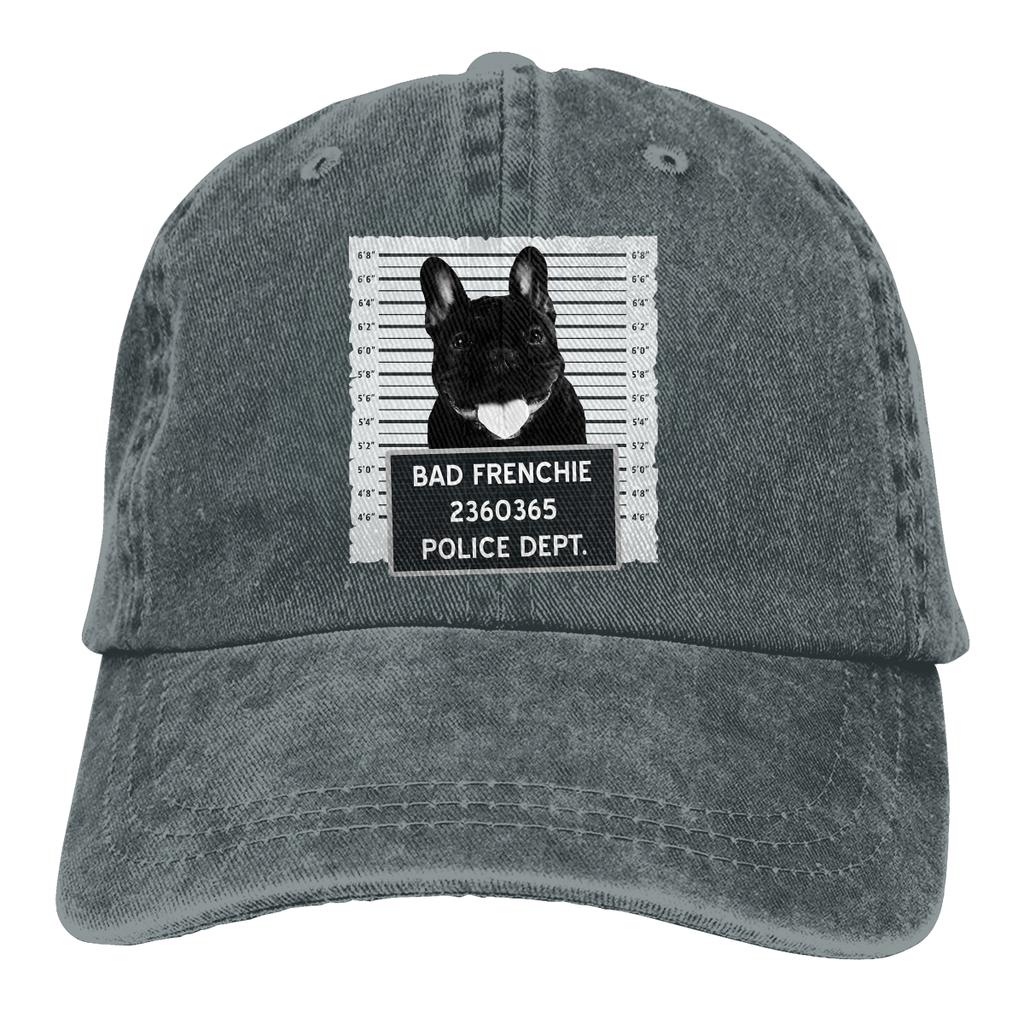 Промытая бейсболка унисекс Frenchie Mug Shot Trucker Snapback Кепки Папа Шляпа Французский бульдог Любитель собак Шапки для гольфа