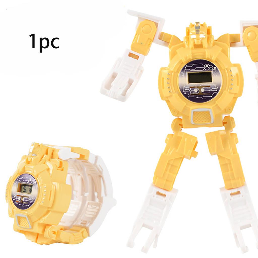 Детская головоломка Уникальные часы Трансформация Мультфильм Робот Электронные часы Игрушка