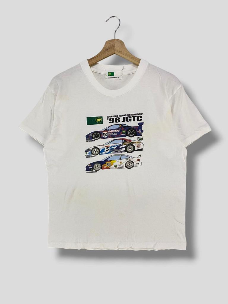 Vintage 90s Japan grand touring championship JGTC BP racing team T-Shirt collectible legendary racing car tee raybrig Nsx 5zigen supra Medium