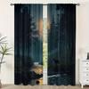 2 шт., Шторы для окон Ткань «Тихий лес», Без электричества Украшение для семейной вечеринки Подходит для многоцелевого украшения мероприятия