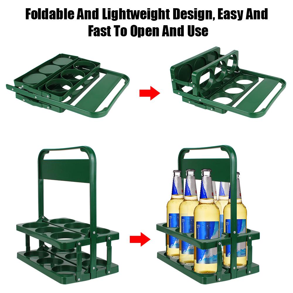 Многоразовая подставка для пивных бутылок, барная корзина для напитков, органайзер для стаканов, 6 упаковок, подставка для вина, держатель для стаканов, прочные складные корзины для покупок вина