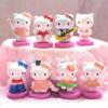 Набор мини-фигурок Hello Kitty из восьми штук, милые мультяшные миниатюры Kt, топперы для торта, подарок