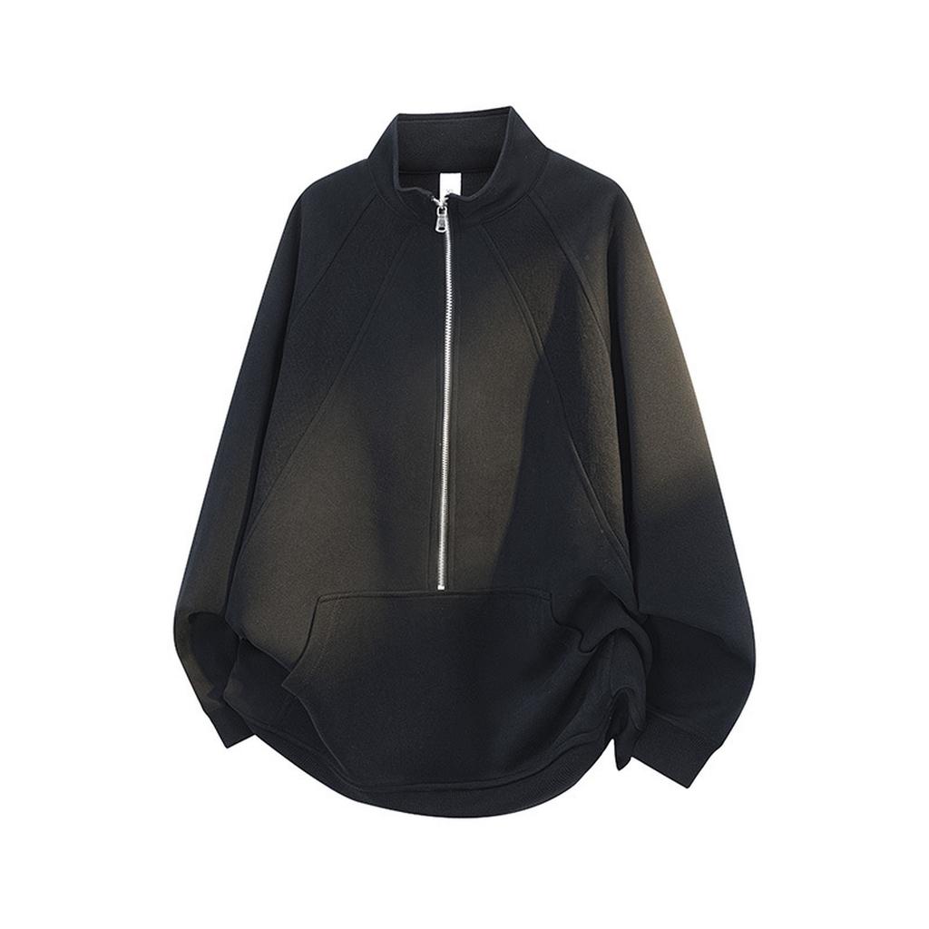 Свитшот с длинными рукавами и воротником-стойкой на молнии до середины — это модный и универсальный повседневный топ.