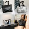 Black And Silver Korean Style Trendy Shoulder Bag Vintage Handbag For Women With Spacious Capacity