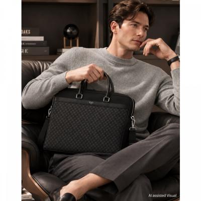 Dd Lewis Pattern Leather Document Bag 15 Inch Laptop Compatible Dbba4e591bk