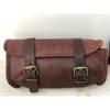 Motorcycle Side Pouch Bag Brown Black Leather Round Pouch Saddle Bags Panniers