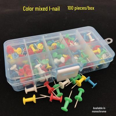 Набор из 100 цветных кнопок-кнопок в форме буквы I и пробковых гвоздей