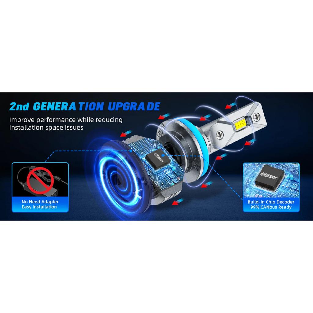 2PCS H11 H9 H8 LED Light Bulb,50000LM 6500K Easy Installation H11 Fog Light Bulbs Turn Signal Light Assemblies,CANbus Ready